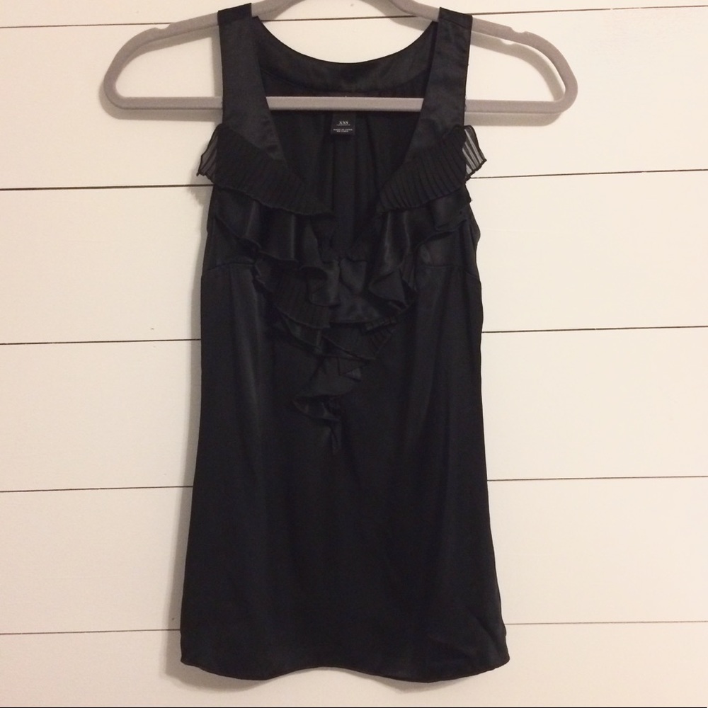 WHBM satin tank ruffle detail